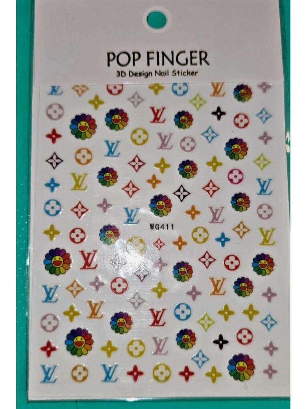 2 pack Louie Vuitton Nail Stickers Art DIY Designs Decor Waterproof Decal Mani - Picture 2 of 2